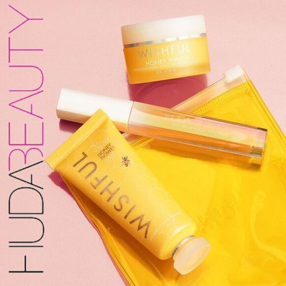 HUDA BEAUTY Wishful Honey whip Moisturizer, Silk Balm And Yo Glow Set - Picture 1 of 15